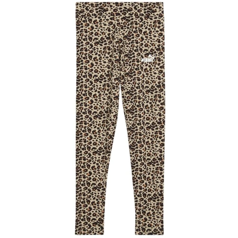 Puma Girls Leopard Print Tight Leggings / Almond